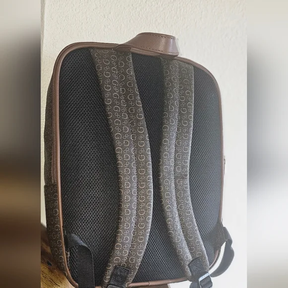 Guess Brown Backpack with Textured Fabric